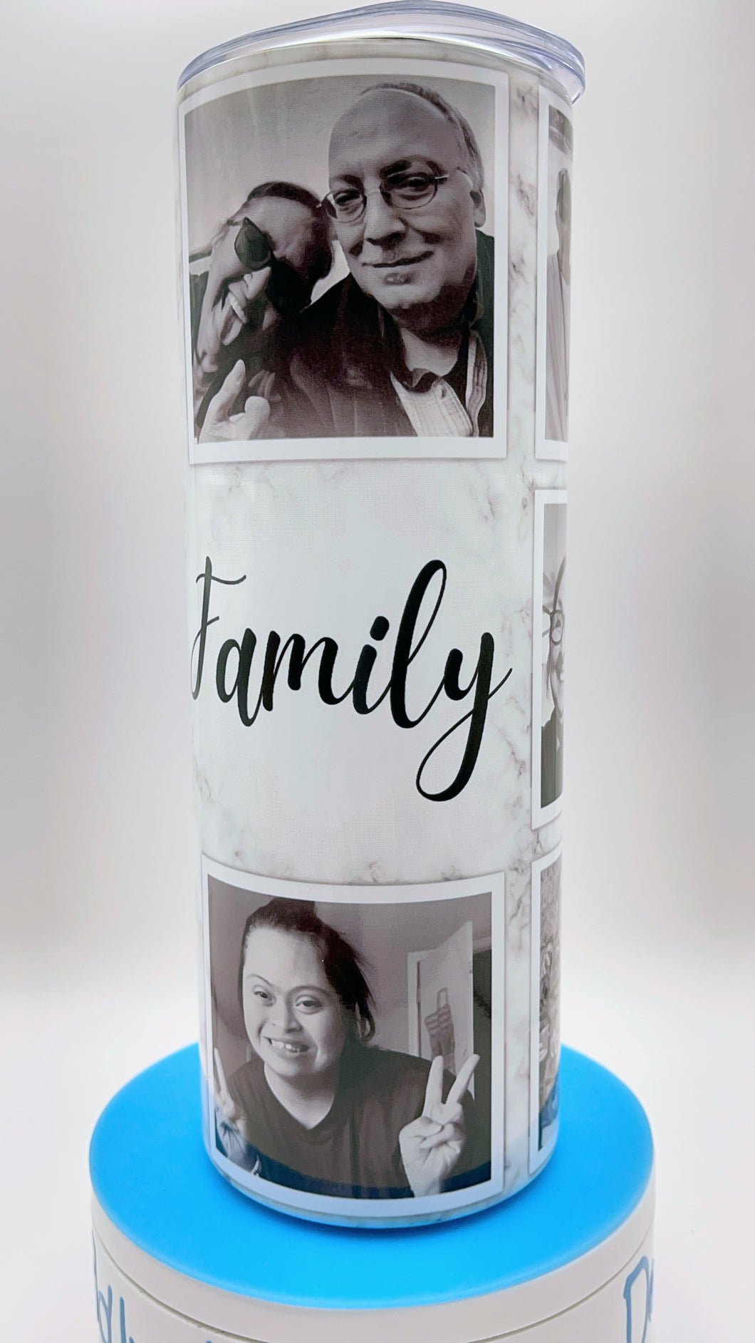 Embrace Memories in Every Sip: Introducing Our Custom Family Photo Tumbler with Personalized Black and White Collage! Perfect for Gifts, Insulated Tumblers, and Unique Photo Keepsakes from Hardly Perfect Design.