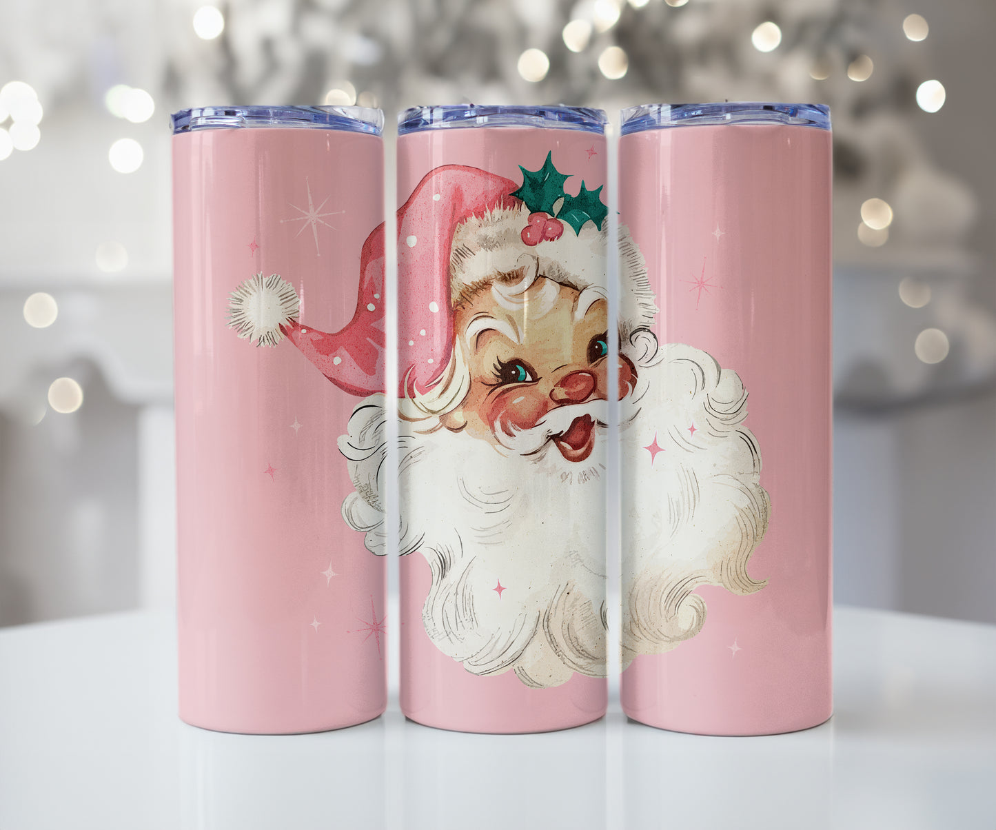 Pink Santa 20 oz Tumbler